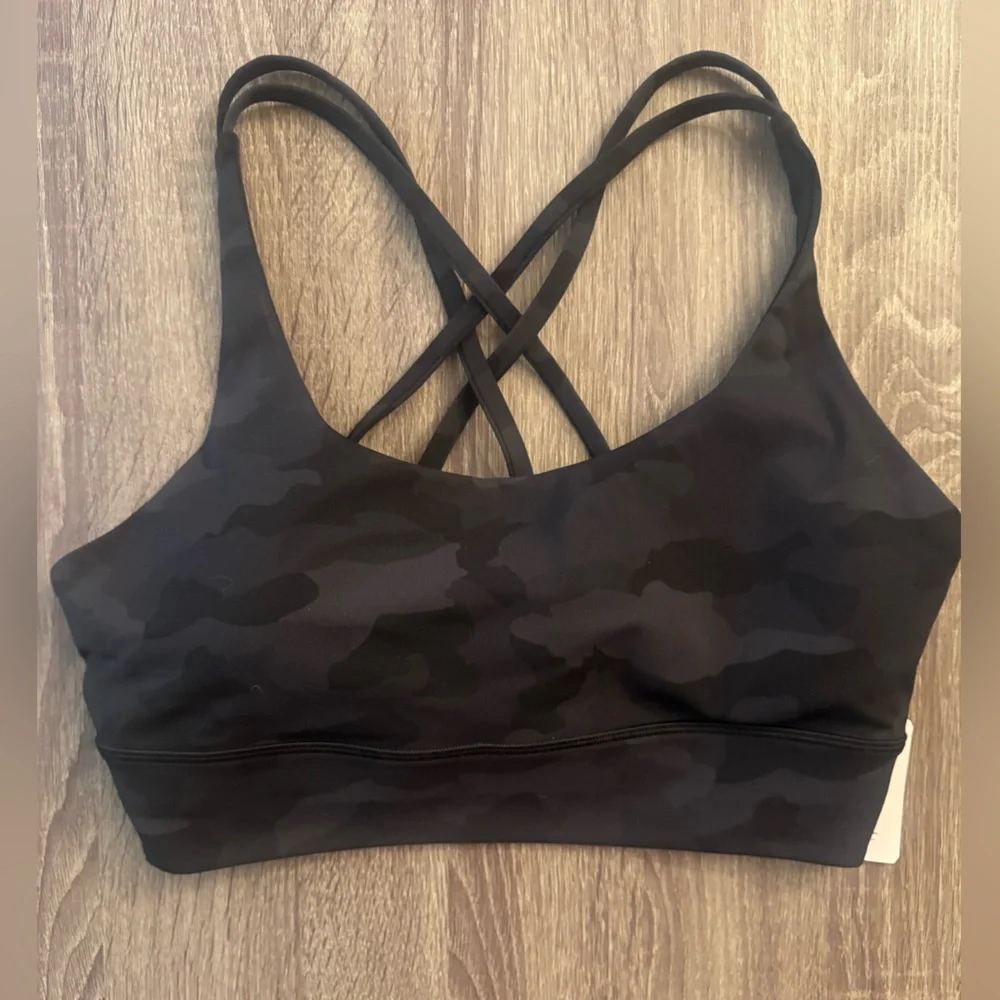 Lululemon Black Camouflage Energy Longline Sports Bra. Size 12. - Picture 3 of 15